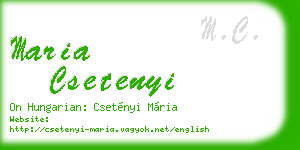 maria csetenyi business card